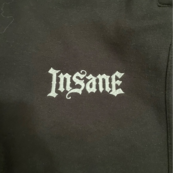 Insane OG Black Sweatpants Embrodiered Red Trim Size Small - Picture 11 of 11